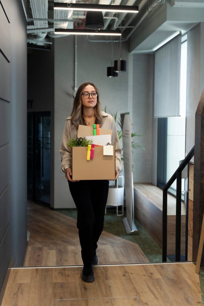 Office relocation experts setting up new workplace